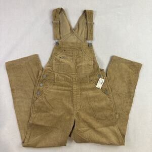 NWT Squeeze Jeanswear Womens Brown Corduroy Overalls Bib Pants Sz Small Y2K VTG